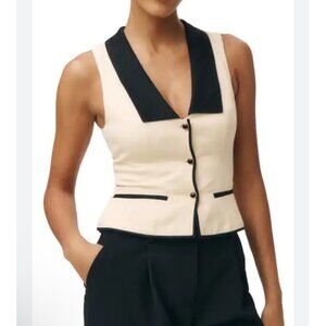 NWOT Reformation Black and Cream Sleeveless Top